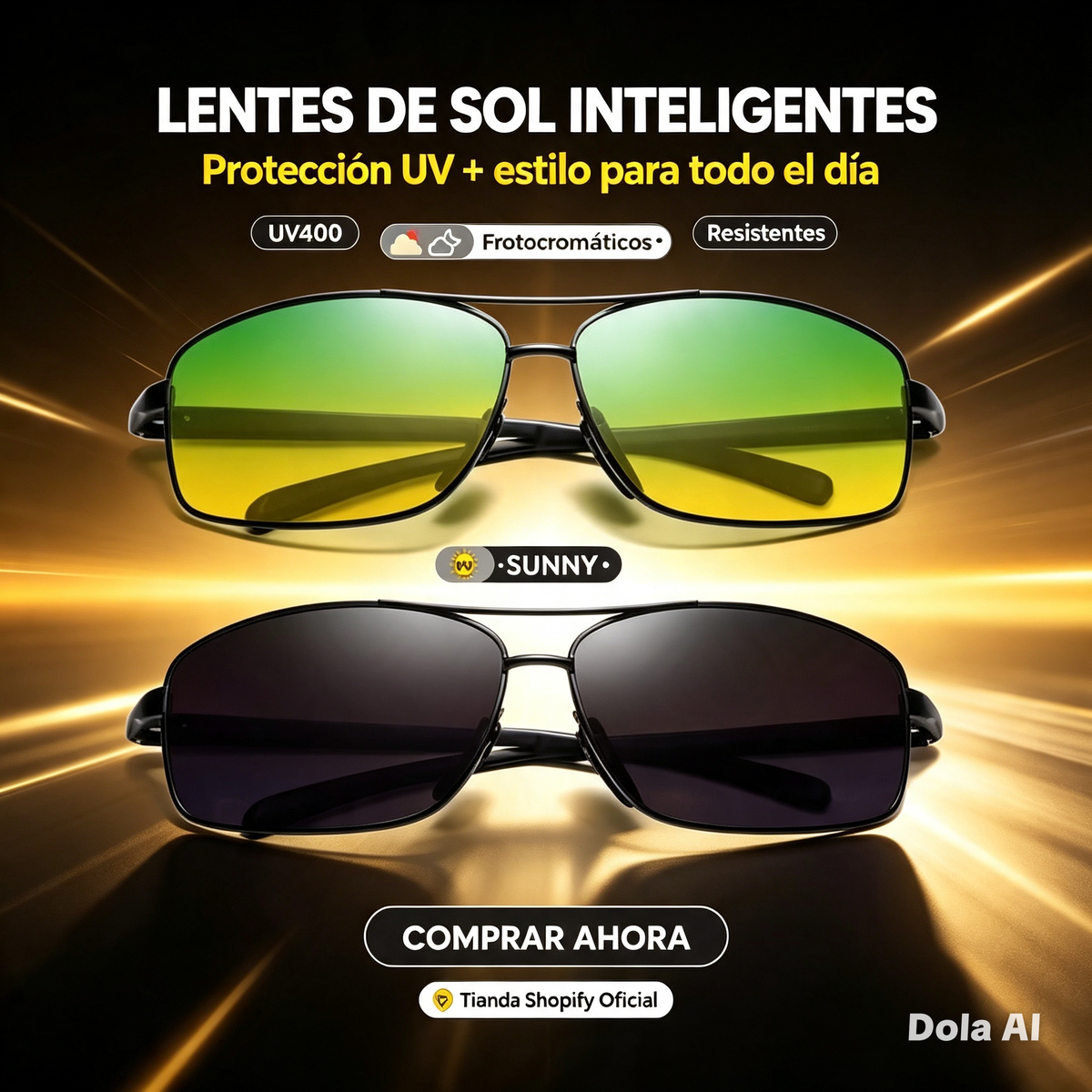 Gafas de Sol Polarizadas Fotocromáticas Unisex – Protección UV, Lentes que se Oscurecen, Conducción y Aire Libre