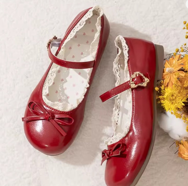 Zapatos Mary Jane Mujer Suela Plana – Punta Redonda, Hebilla, Tallas Grandes, Rosa y Blanco