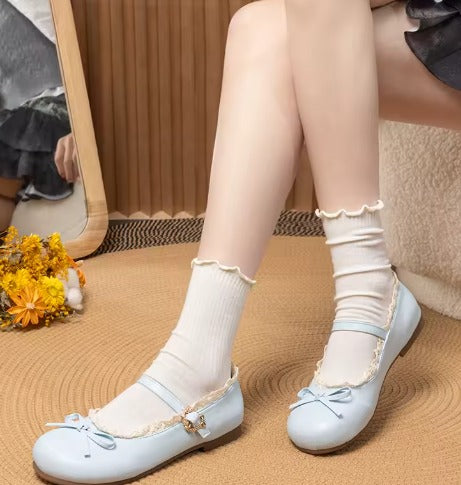 Zapatos Mary Jane Mujer Suela Plana – Punta Redonda, Hebilla, Tallas Grandes, Rosa y Blanco