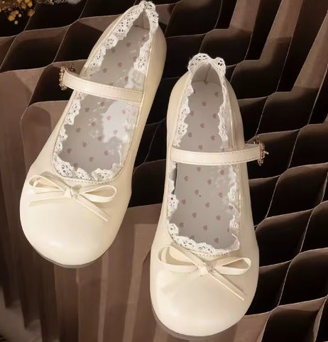Zapatos Mary Jane Mujer Suela Plana – Punta Redonda, Hebilla, Tallas Grandes, Rosa y Blanco