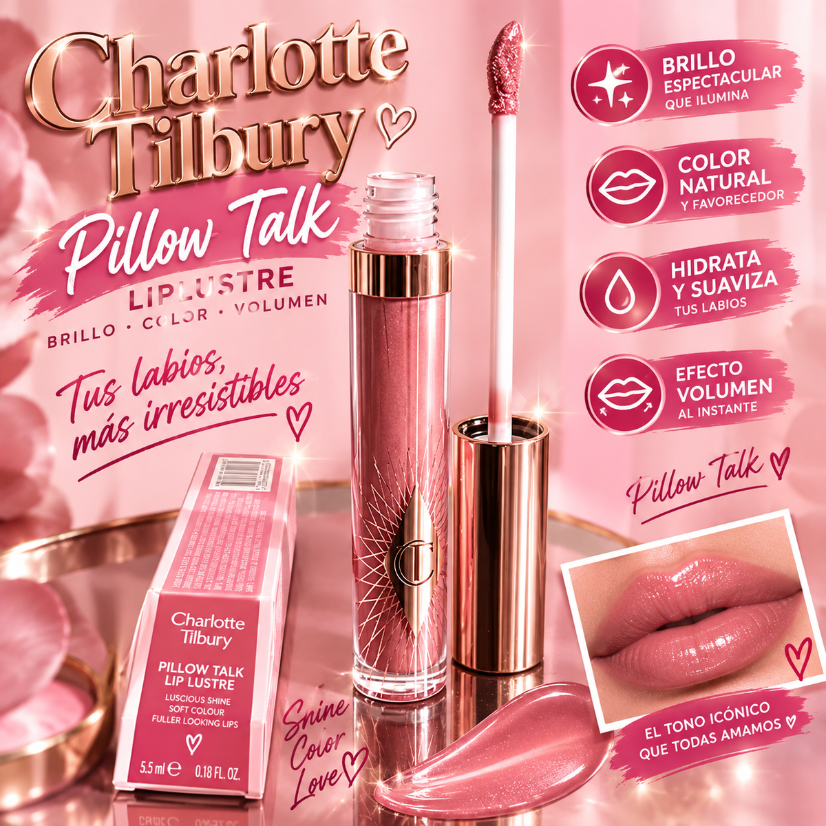 Paleta de Sombras de Ojos + Brillo Labial 2 en 1 | Maquillaje de Larga Duración