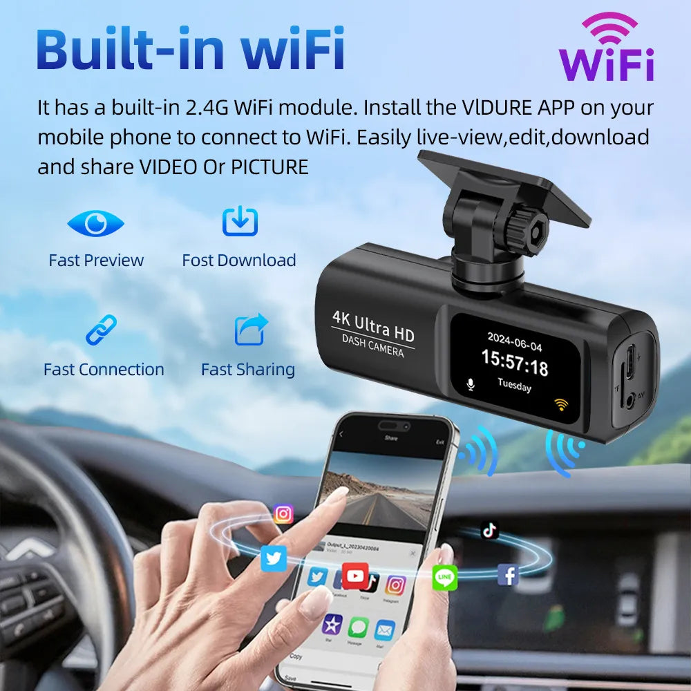 🚗 DriveVision 4K™ – Cámara para Auto con Doble Cámara