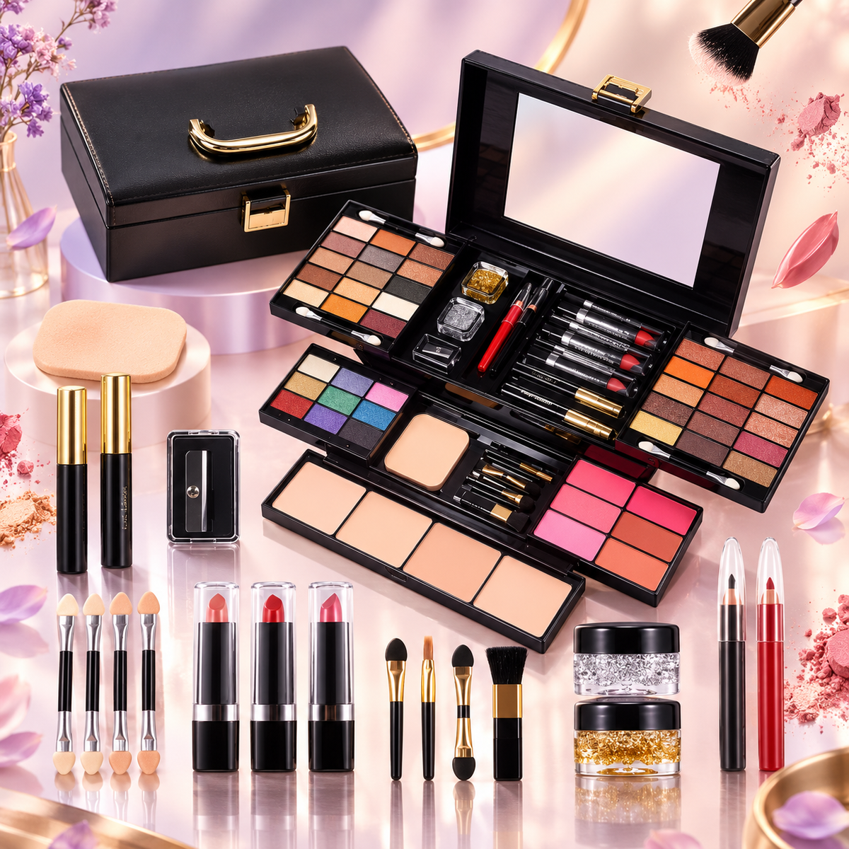 💄 Color Spirit™ – Kit de Maquillaje Todo en Uno con Estuche y Brochas